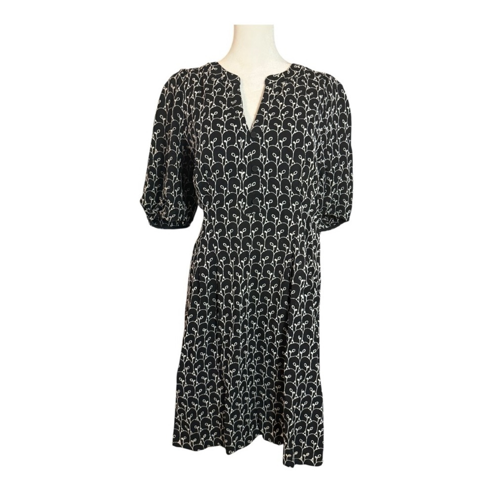 Active Seller!!! LOFT Black with White Embroidery Dress party office 10